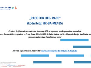 Najava završne konferencije EU projekta „RACE FOR LIFE“, HR-ME-BA415